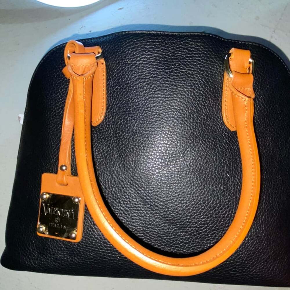 Valentina Genuine Leather Black Handbag